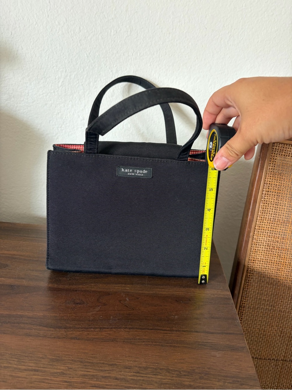 kate spade Black Canvas Tote with Red Accent Interior - Picture 3 of 6